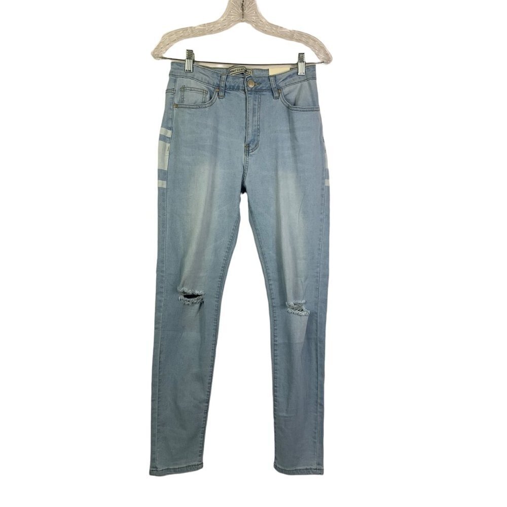 American Bazi Women's Light Wash High Rise Skinny Jeans